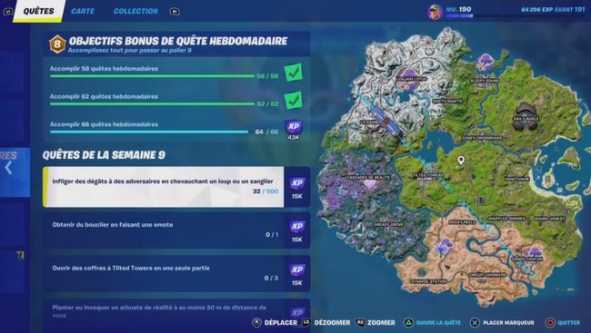 Infliger des dégâts à des adversaires en chevauchant un loup ou un sanglier dans Fortnite