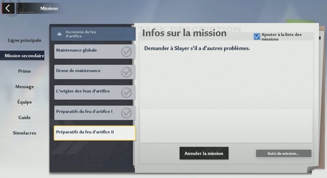 Préparatifs du feu d'artifice II [Mission secondaire] - Tower of Fantasy
