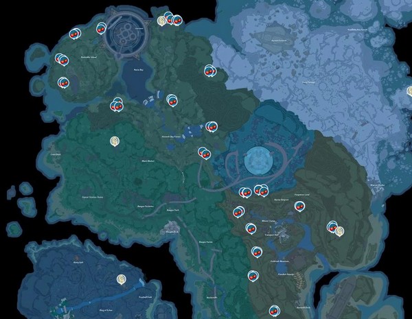 emplacements fraises dans Tower of Fantasy