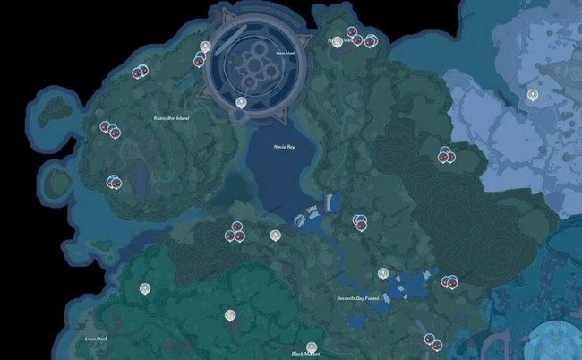 emplacements des fraises dans Tower of Fantasy