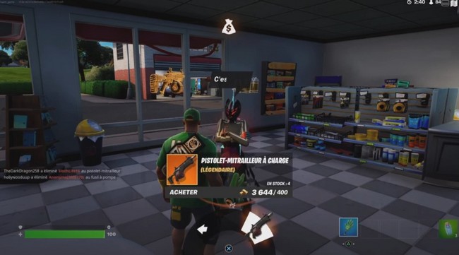 pistolet mitrailleur à charge fortnite