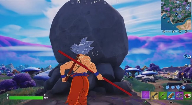 rocher géant sur Fortnite