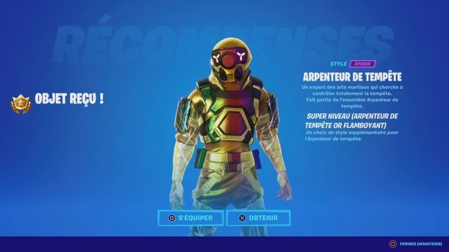 skin Arpenteur de tempête Or Flamboyant fortnite