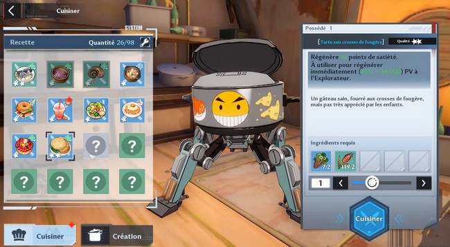 tarte aux crosses de fougères tower of Fantasy