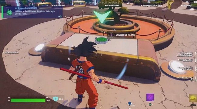 utilisez le radar pour localiser la Dragon Ball Cachée.