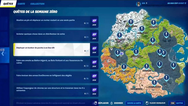 Déployer un bunker de poche à un lieu-dit