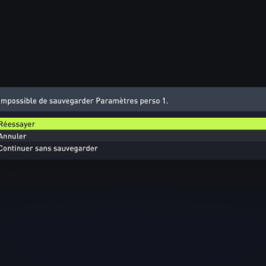 Impossible de sauvegarder Paramètres perso 1-fifa 23