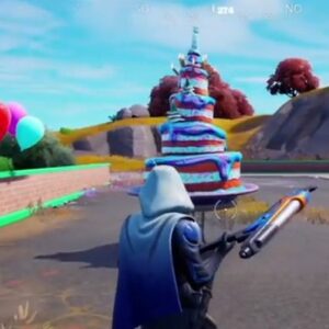 Manger une part de gâteau d'anniversaire dans plusieurs parties Fortnite Saison 4 Chapitre 3
