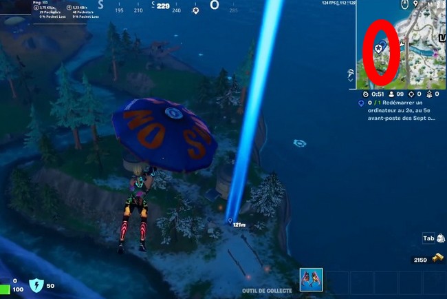 Redémarrer un ordinateur au 2e au 5e avant poste des sept ou a synapse station Fortnite saison 4 chapitre 3
