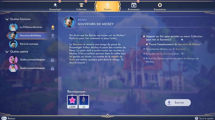 Souvenirs de Mickey Disney Dreamlight Valley