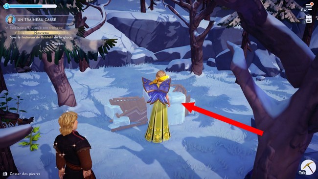 Un traîneau cassé Disney Dreamlight Valley