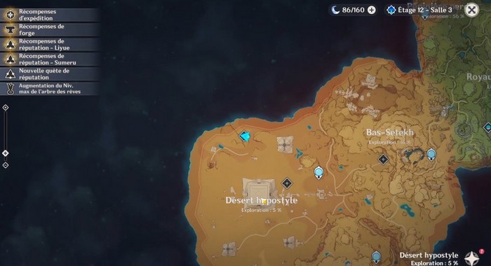 débloquer le donjon Jardin des piliers infinis dans Genshin Impact 3.1