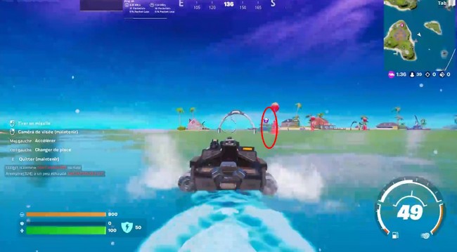 Emplacement 5 du jeton de gain de niveau d'eau dans Fortnite