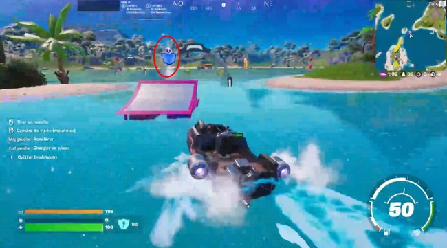 Emplacement 6 du jeton de gain de niveau d'eau dans Fortnite