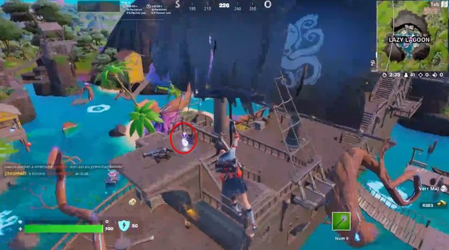 Emplacement 1 du jeton de gain de niveau d'eau dans Fortnite