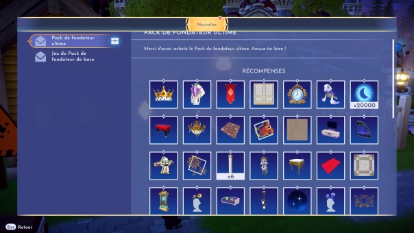 pack de fondateur Disney Dreamlight Valley