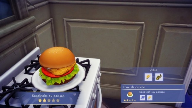 préparer un sandwich au poisson dans Disney Dreamlight Valley