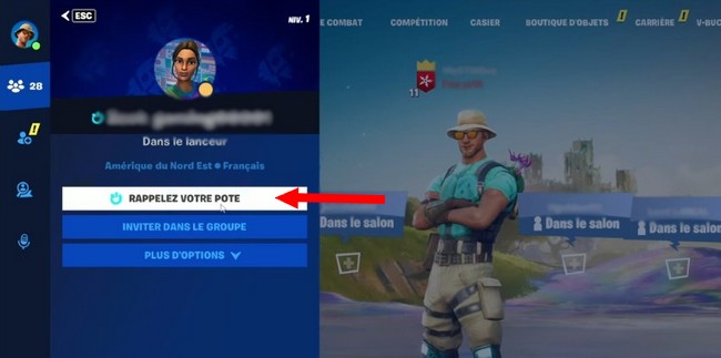 rappelez vote pote fortnite