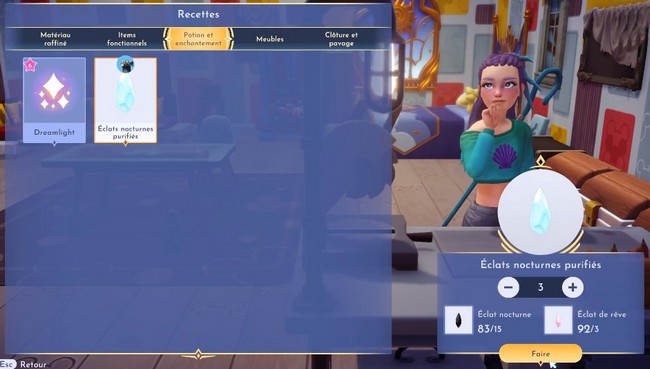 éclats nocturnes purifiés Disney Dreamlight Valley