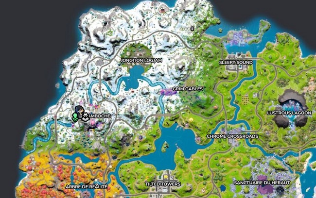 Emplacement du PNJ Miaourginale dans Fortnite