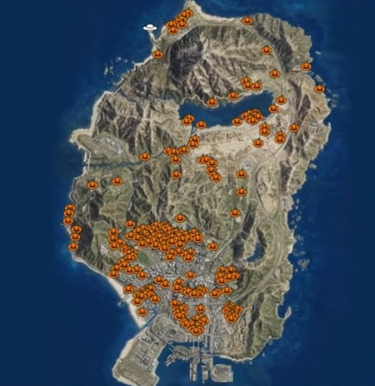 Les 200 emplacement des citrouilles sur GTA online
