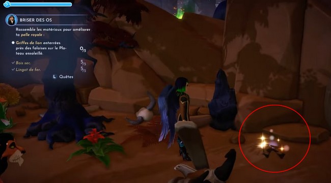 Emplacement 3 du Griffes de lion dans Disney Dreamlight Valley