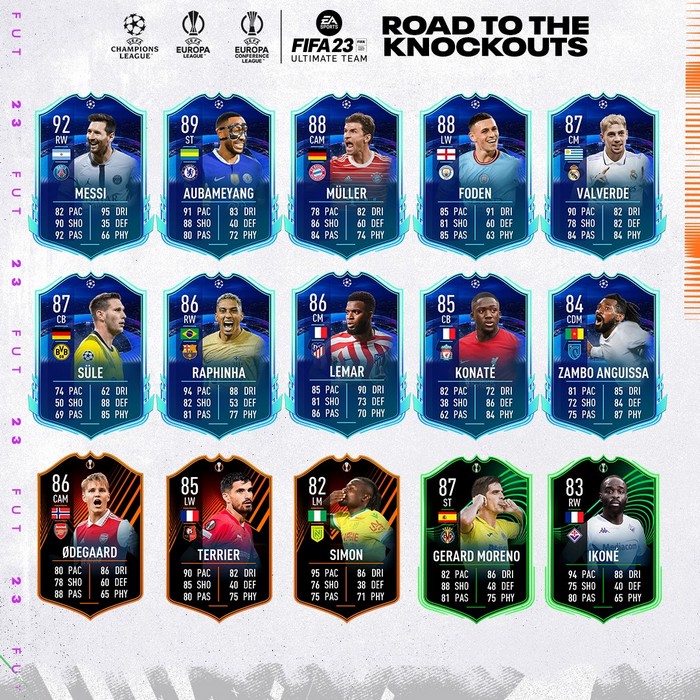 Les cartes Road To The Knockout FIFA 23