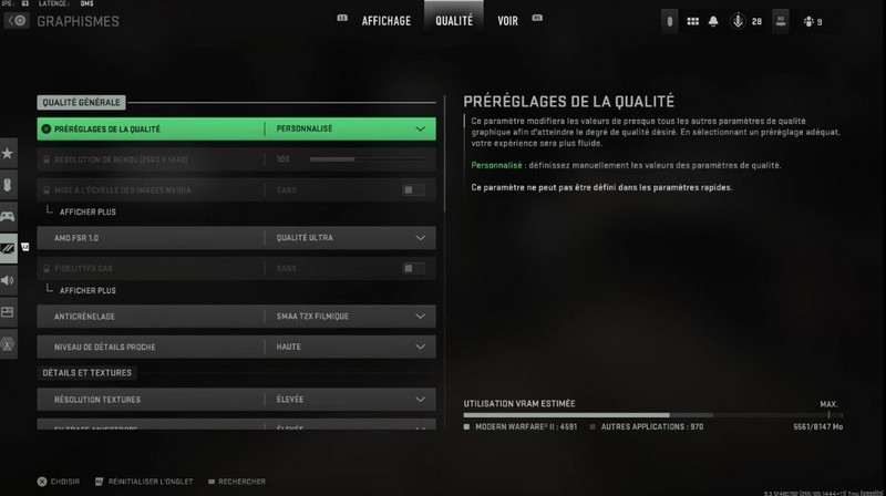 Meilleurs paramètres pour Modern Warfare 2-qualité