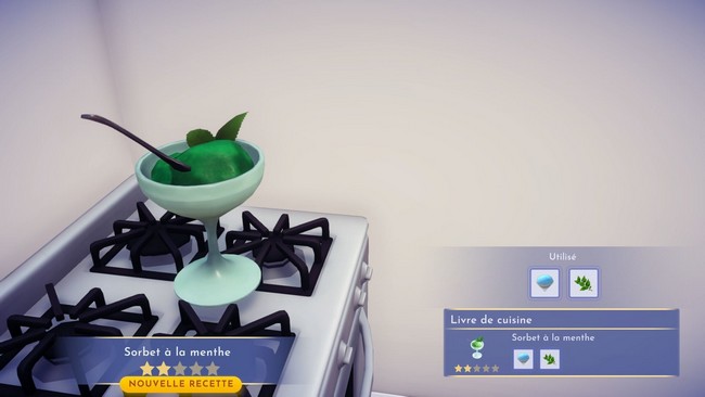 Recette sorbet à la menthe dans Disney Dreamlight Valley