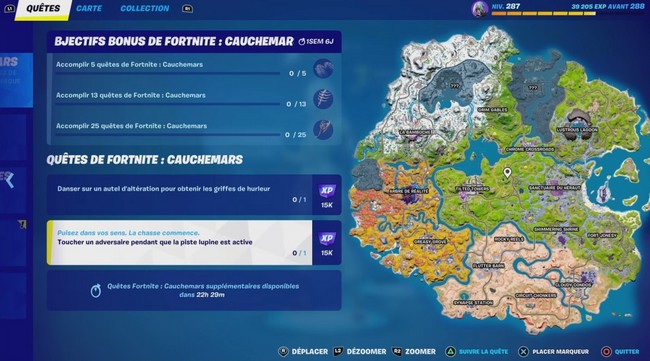 TOUCHER UN ADVERSAIRE PENDANT QUE LA PISTE LUPINE EST ACTIVE