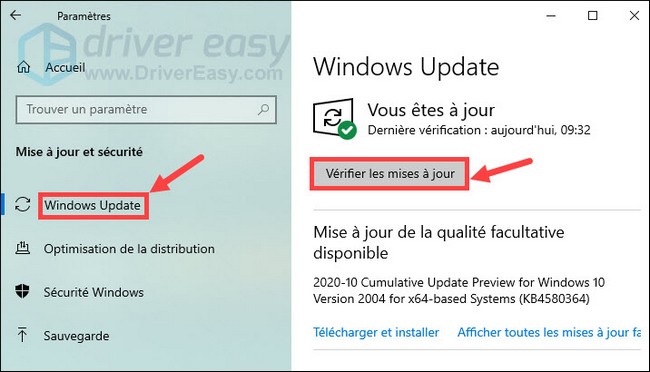 Vérifier les mises à jour