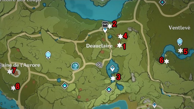 emplacements Paniers d'abondance genshin impact