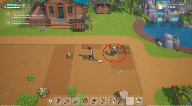 fabriquer un épouvantail dans Coral Island