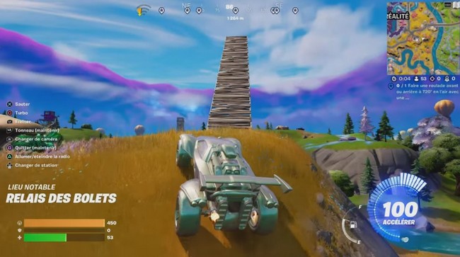 Faire une roulade avant ou arrière à 720° en l'air avec une Octane fortnite