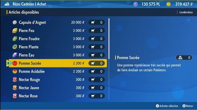 Pomme sucrée Pokémon Écarlate et Violet