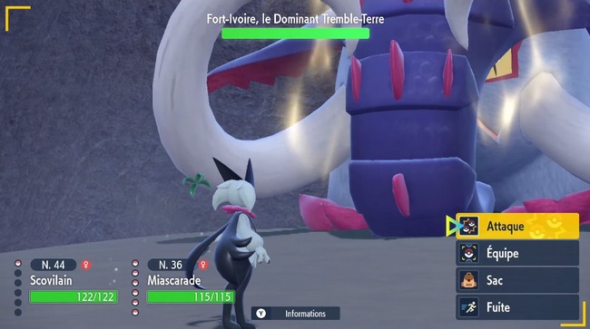 battre Fort-Ivoire, le Dominant Tremble-Terre Pokémon Écarlate-1