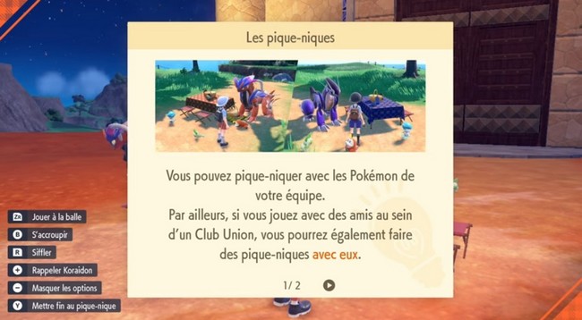 participer à un pique-nique dans Pokémon Écarlate et Violet