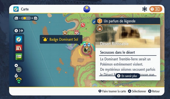 Emplacement Fort-Ivoire, le Dominant Tremble-Terre Pokémon Écarlate