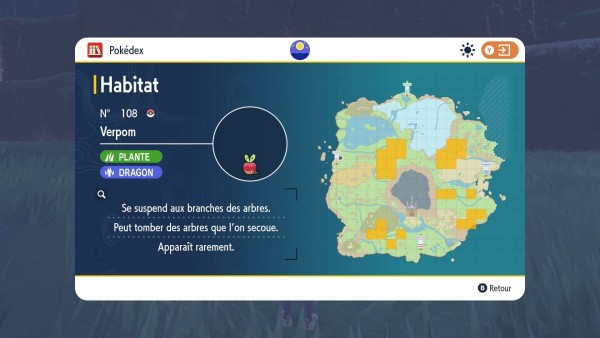 Emplacement verpom Pokémon Écarlate et Violet