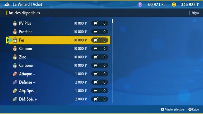 vitamines dans Pokémon Écarlate et Violet