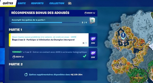 Emplacement Champion intemporel Fortnite Chapitre 4