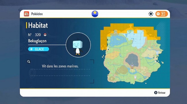 Emplacements Bekaglaçon Pokémon Écarlate et Violet