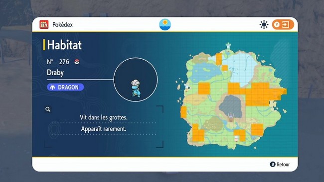 Emplacements Draby Pokémon Écarlate et Violet