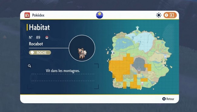 Emplacements Rocabot Pokémon Écarlate et Violet