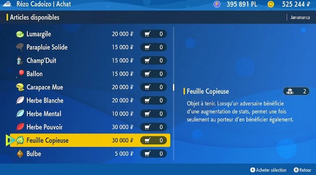 Feuille Copieuse Pokémon Écarlate et Violet