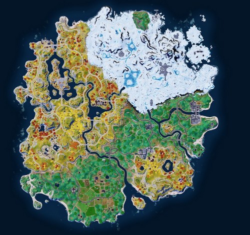 Map saison 1 du chapitre 4 Fortnite