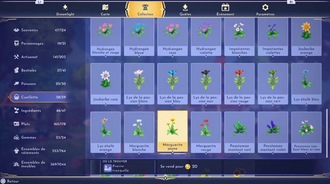 Marguerites jaunes Disney Dreamlight Valley