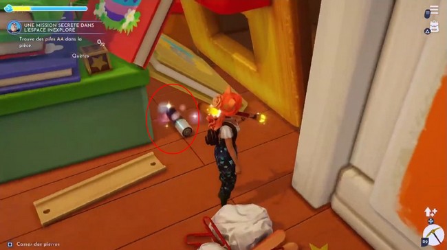 emplacements des piles AA dans La piéce Disney Dreamlight Valley