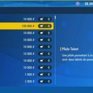 pilule talent Pokémon Écarlate et Violet