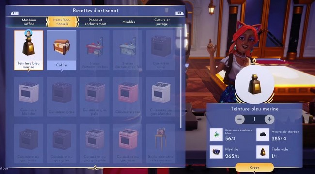 teinture bleu marine Disney Dreamlight Valley